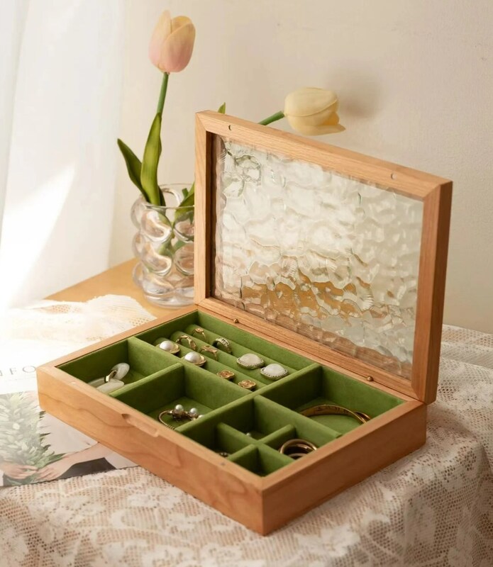 Large glass discount jewelry box